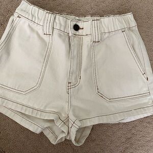 PACSUN white jean shorts size S brand new